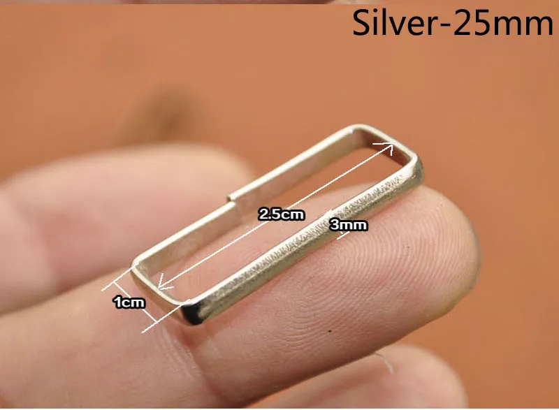 Silver-25mm Meetee 5/10/20 штук 20/25 мм ручной ленточный ремешок Медь с серебристым поясом со скобой и логотипом «сделай сам» Изделия из кожи лямки крюк аксессуар YK030 - Цвет: Silver-25mm