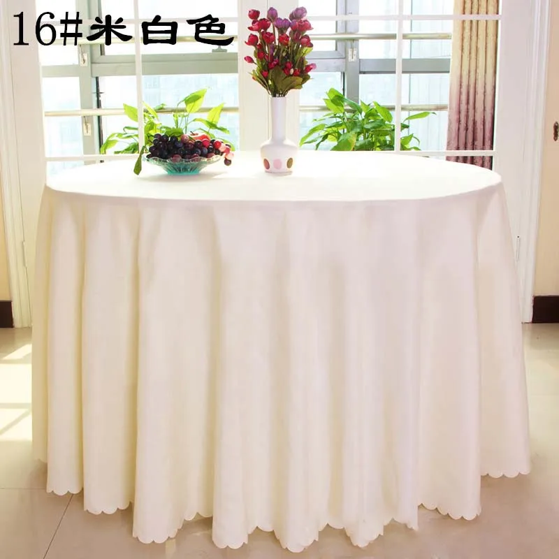 Ivory WedFavor 10 шт. полиэстер скатерти для круглых столов свадебные скатерти Банкетный обеденный стол чехлы для отеля вечерние украшения события - Цвет: Ivory