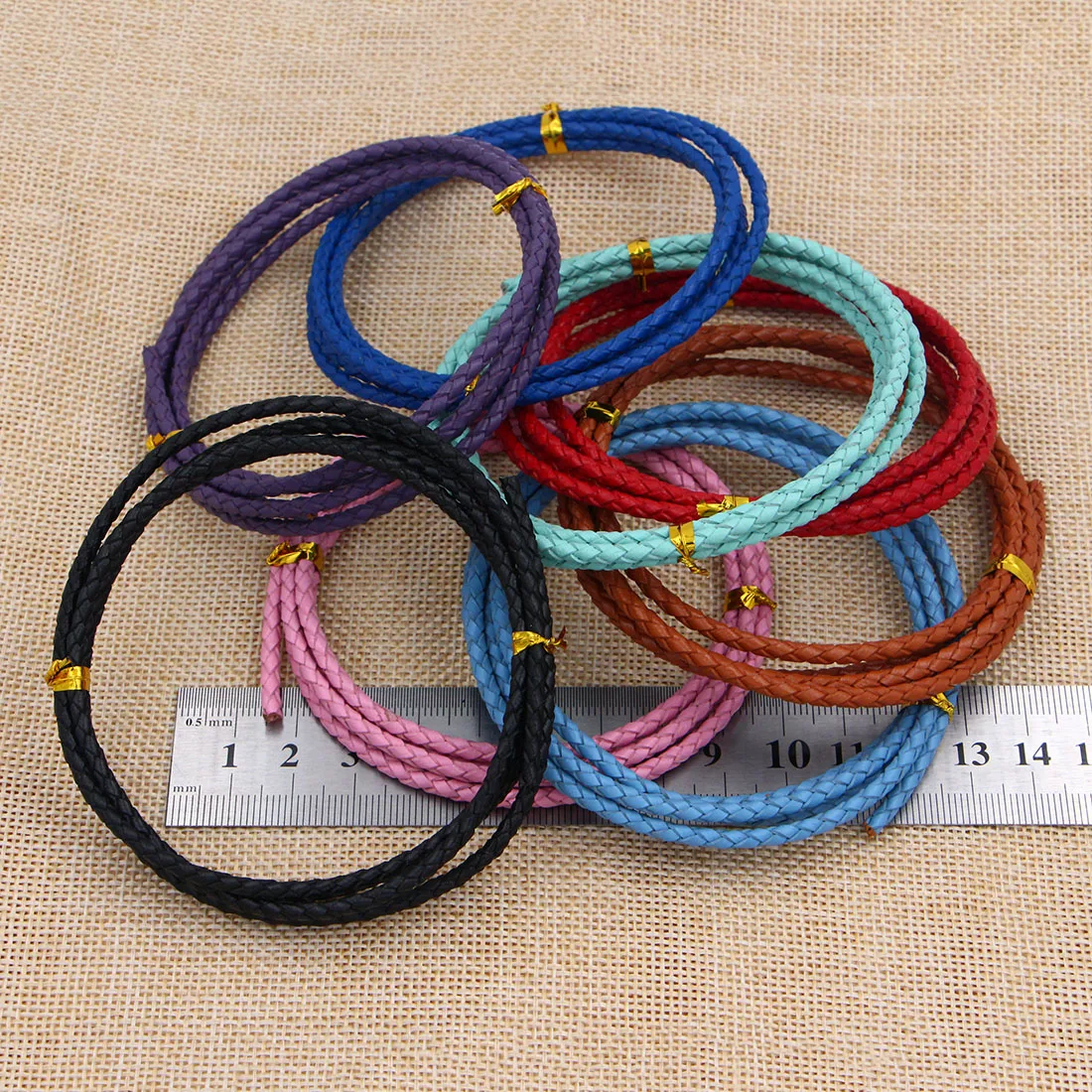 Шнур плетеный из натуральной кожи 1 метр диаметр 3 мм|craft making|jewelry findingsrope string |