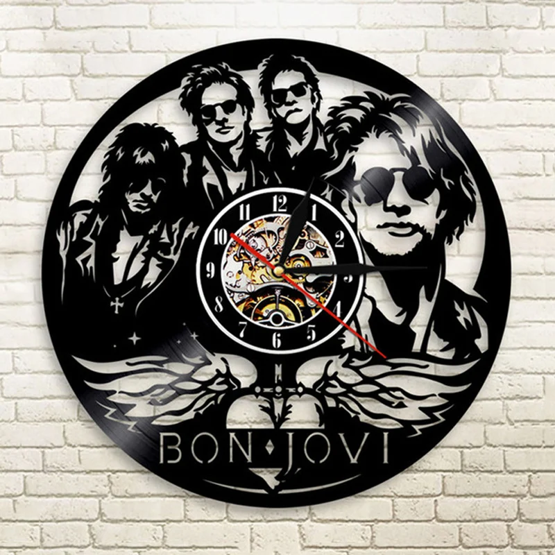 Винтажные настенные часы Horloge с виниловой записью американские музыкальные рок