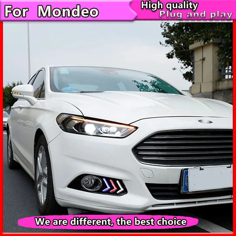 Автомобильный Стайлинг для Ford Mondeo 2013- светодиодный фонарь для нового Fusion Головной фонарь динамический сигнал поворота светодиодный DRL Bi-Xenon HID