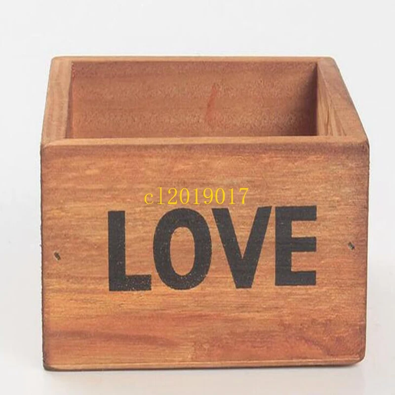 100 шт. деревенский Натуральный Деревянный сердечный буквенный суккулент