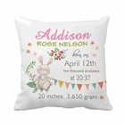 Персонализированная детская наволочка с цветочным рисунком, наволочка с кроликом, наволочка из полиэстера, хлопка и льна, наволочка для подушки для мальчиков и девочек