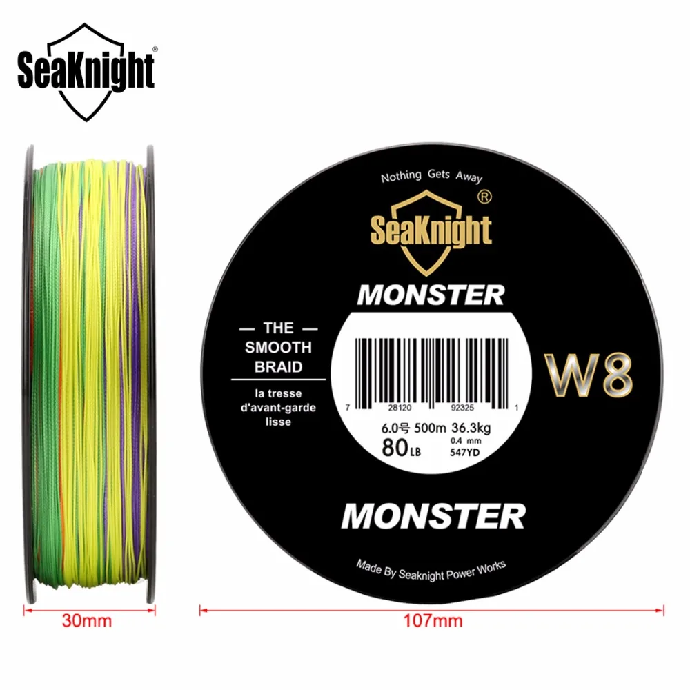 Леска рыболовная SeaKnight Monster W8 8 нитей 500 м 15 20 30 40 50 80 100LB|Рыболовные лески| |
