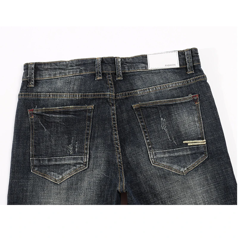 Мужские джинсы в стиле ретро KSTUN синие эластичные облегающие Прямые классические