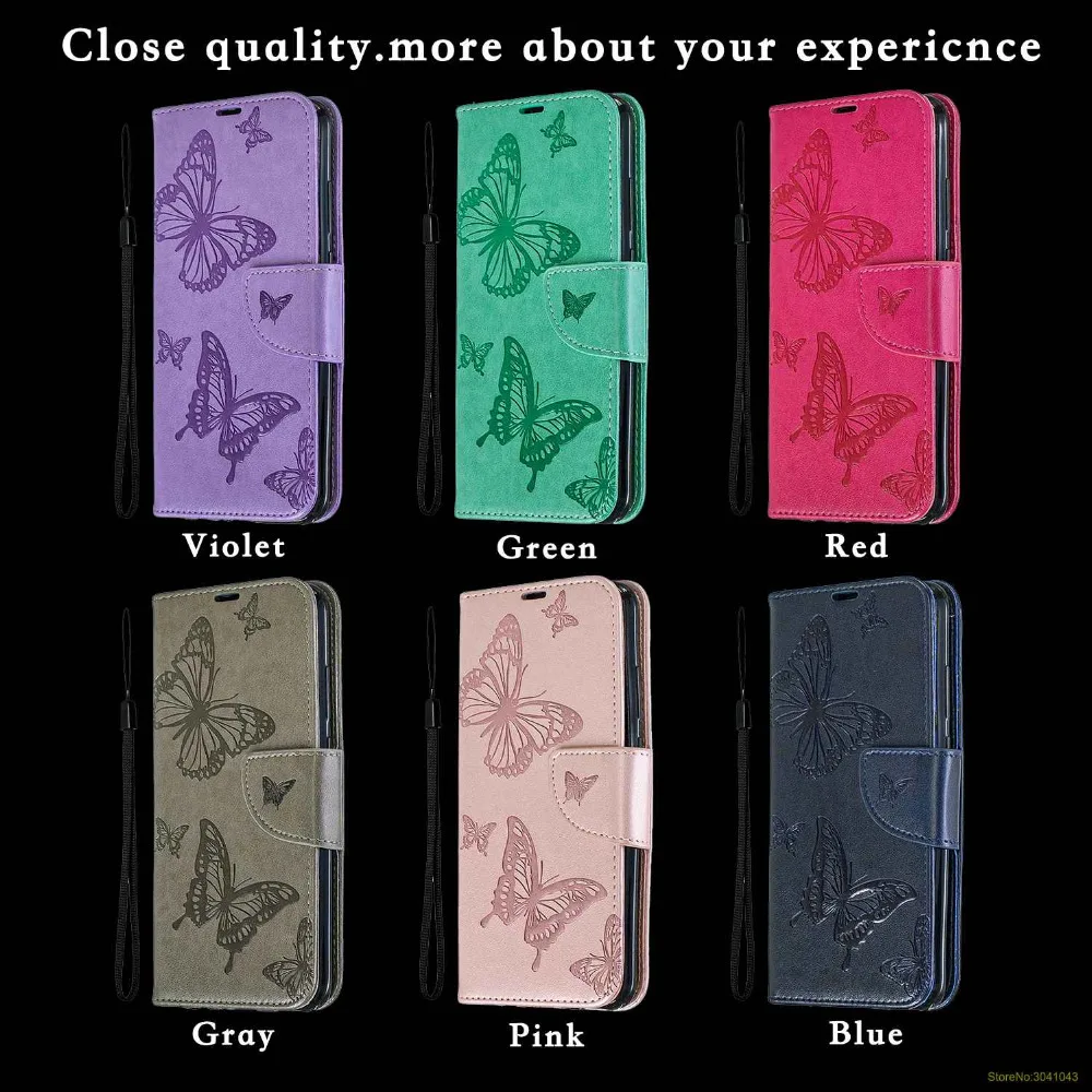 Для huawei P Smart Plus/P 2019 чехол Роскошный 3D тиснение большая бабочка кошелек флип чехлы