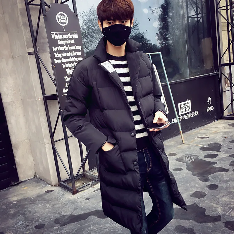 Бесплатная доставка! Мужская длинная стеганая куртка с хлопковой подкладкой