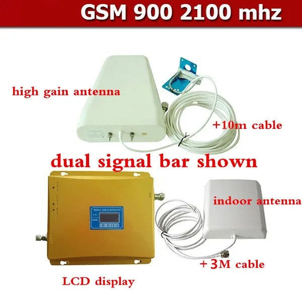 Full Sets New GSM 3G Repeater Dual Band gsm booster 900 2100 Mobile Signal Amplifier Cell Phone | Мобильные телефоны и