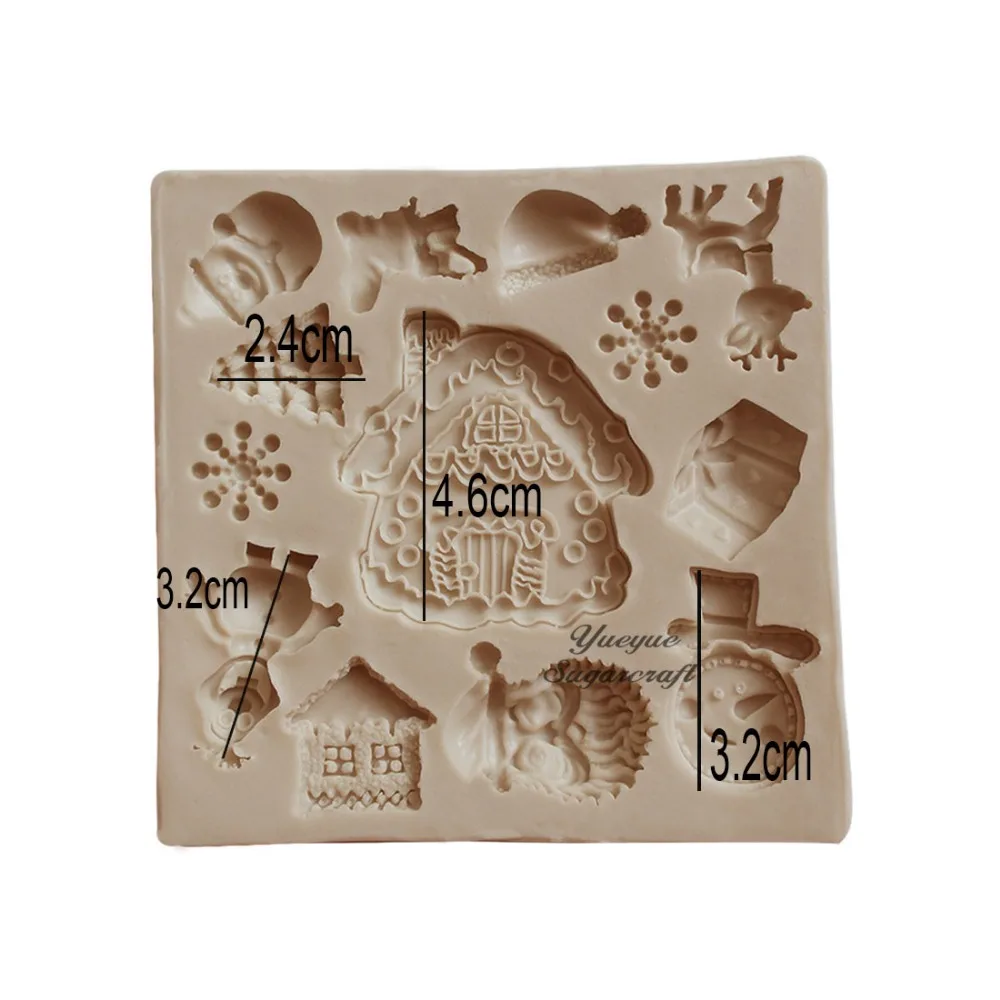 Yueyue Sugarcraft Рождество силиконовая форма помадка форма для украшения торта инструменты форма для шоколадной мастики