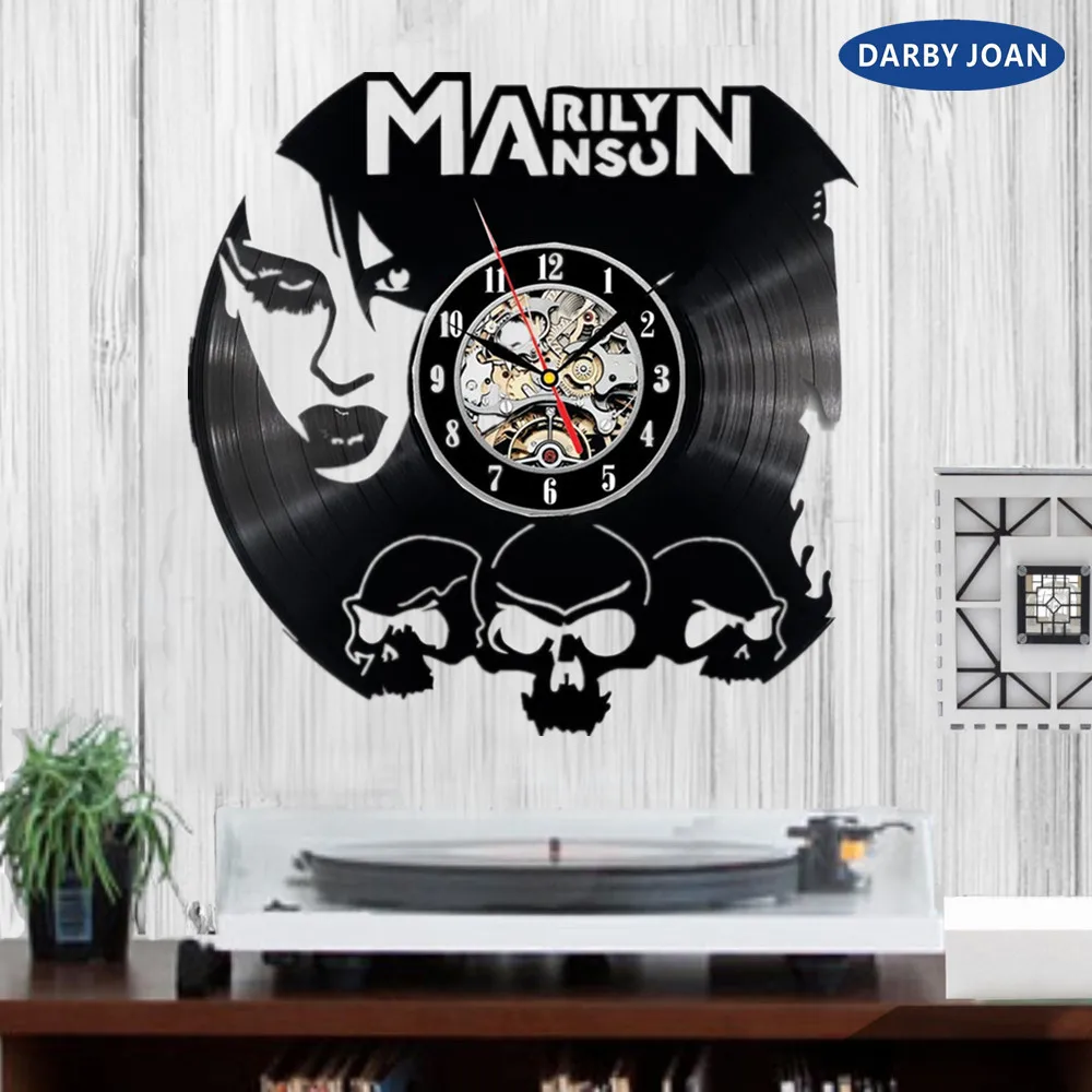 Настенные часы Marilyn Manson с виниловой пластиной музыкальный постер Мэрилин Мэнсон