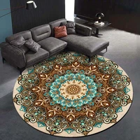 ethnic style mandala flower round thick carpet home coffee table blanket bedroom study chair round computer chair printed carpet
