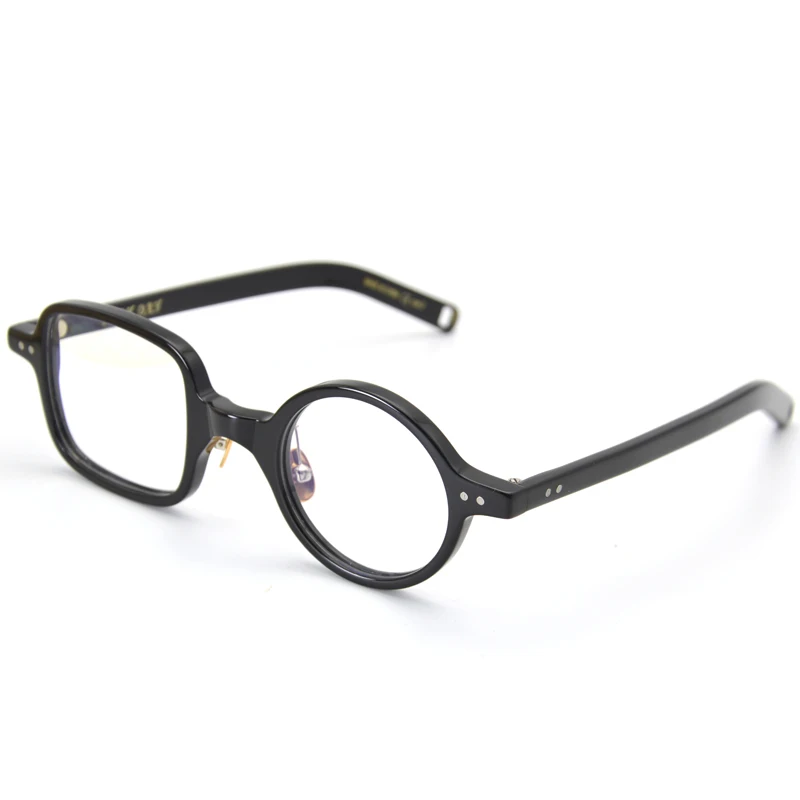 Iron Man Robert Downey Jr glasses asymmetric Eyeglasses handmade acetate irregular shape metal nose