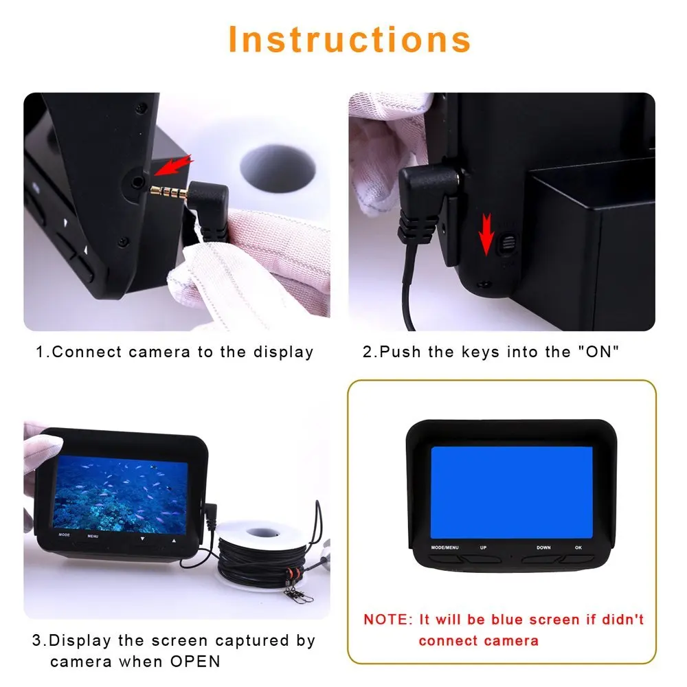 HBUDS рыболовный искатель 4 3 дюймов TFT lcd подводная камера для рыбалки 140 градусов