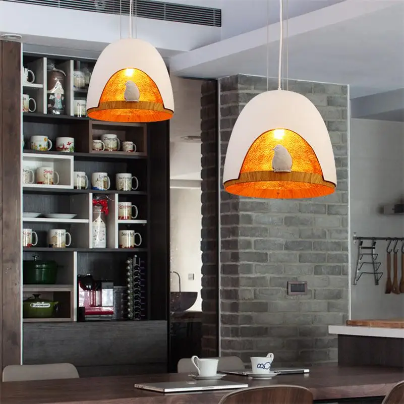 Клетка педант огни Паб Магазин дома Hanglamp смолы Droplight Lamparas де Techo Colgante Moderna E27 Pendente