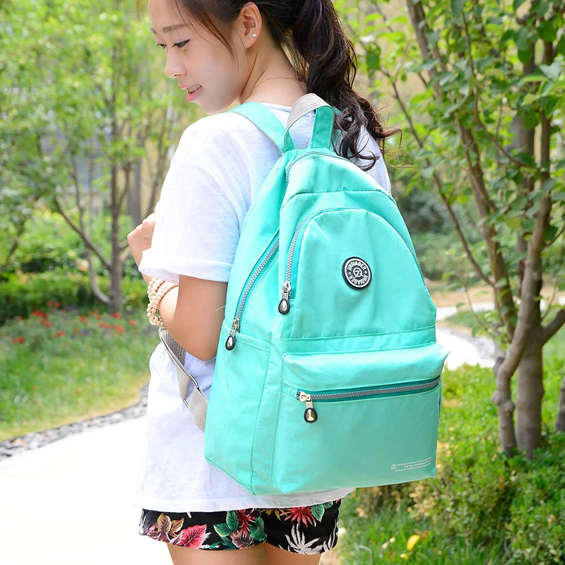 женский Рюкзак Водонепроницаемый Нейлоновый Случайные Рюкзаки Школьные Сумки