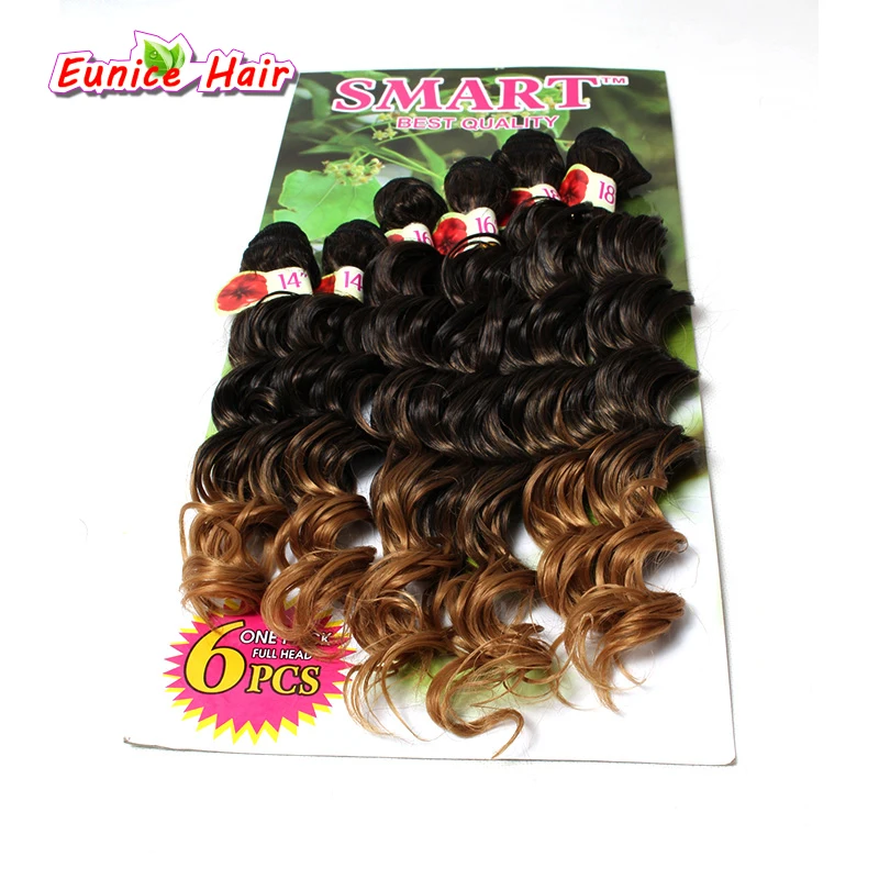 6 шт. накладные синтетические волосы с эффектом омбре|weft|weft hair extensionsweft |