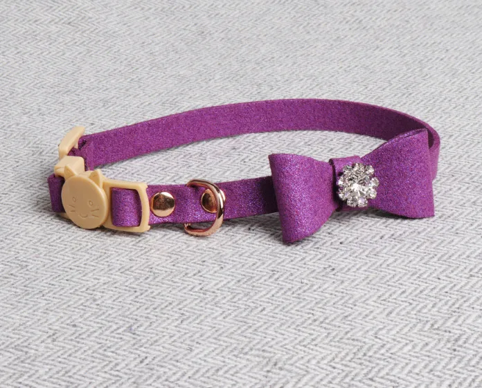 Ошейники для кошек и котят с цветочной бриллиантовой пряжкой Серебряная Пряжка