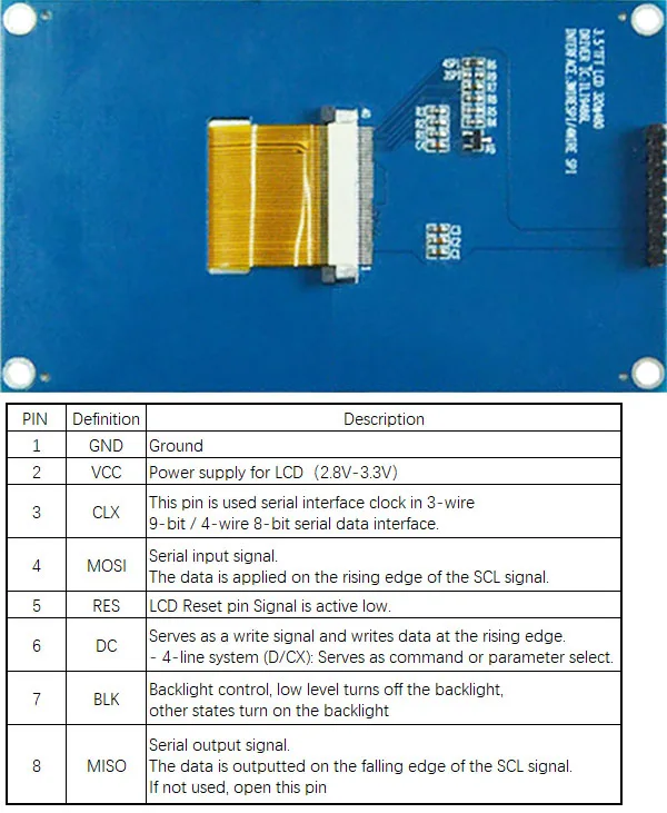3,5 дюймов 320*480(RGB) 8PIN SPI TFT цветной ЖК-модуль экран дисплея с печатной платой адаптера ILI9486 драйвер