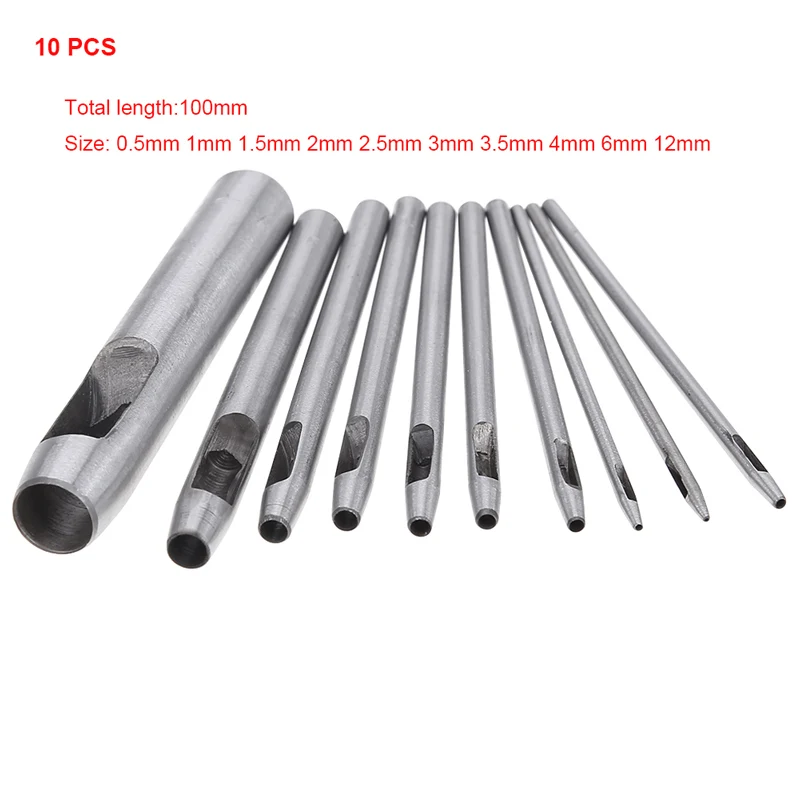 10 PCS 20/26 шт. DIY Кожа Инструмент удара, 3 мм, 4 мм, в форме кожаный перфоратор в форме цветка инструмент для кожи с отверстиями для рукоделия полые Тонкий пояс, который крепится на набор инструментов - Цвет: 10 PCS