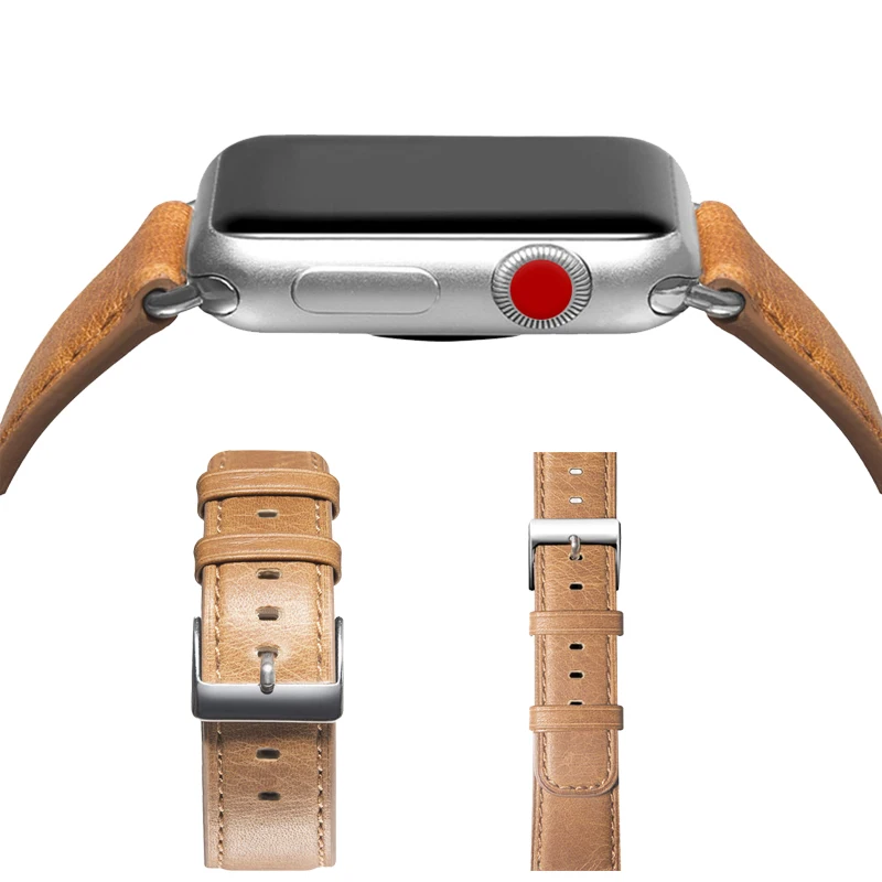 Кожаный ремешок для Apple Watch Series 4 3 2 1 винтажный iwatch 44 мм 40 38 42 сменный Браслет |