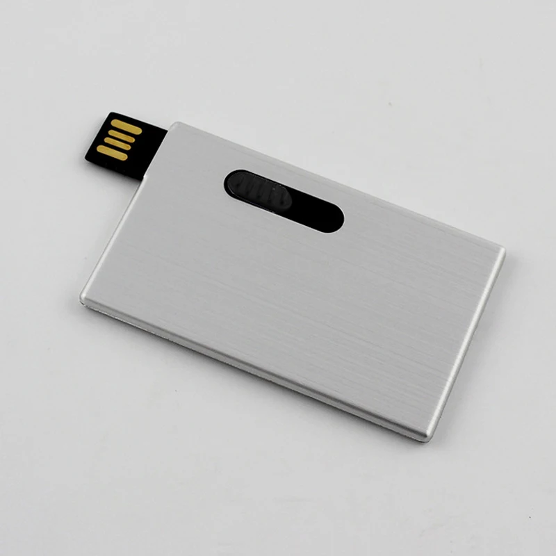 Супер тонкий металлический флэш накопитель для кредитной карты 64 ГБ USB 2 0 100%