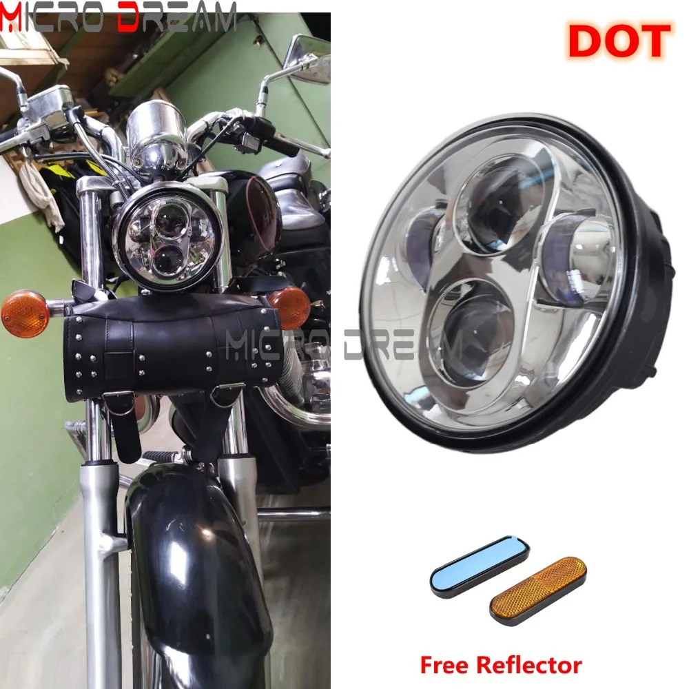 

Motorcycle 7'' LED Headlight Head Lights DRL Front Head Lamp Projector Lighting For Harley Sportster Dyna Street Bob Wide Glide