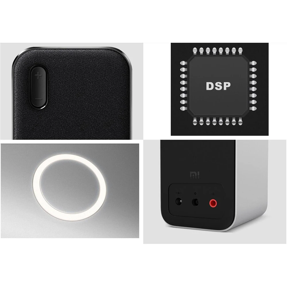 Xiaomi Bluetooth компьютерный динамик 12 Вт 2,4 ГГц двойной бас стерео портативный Aux DSP с микрофоном светодиодный индикатор