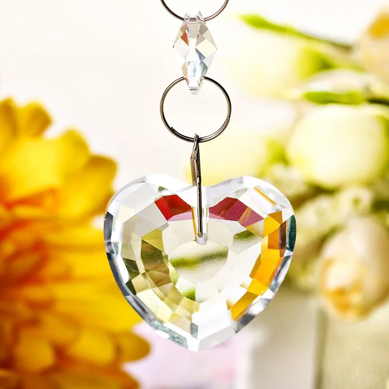 H& D 5 шт. кристаллы для люстры украшения Висячие призмы фэншуй Suncatcher Радужная подвеска чайник(сердце Висячие капли