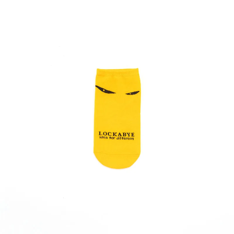 Yellow Унисекс; Вязаные тапочки с глазами; женские носки; модные хлопковые невидимые лодочки; носки с круглым вырезом; 1 пара; Прямая поставка; поставщики - Цвет: Yellow