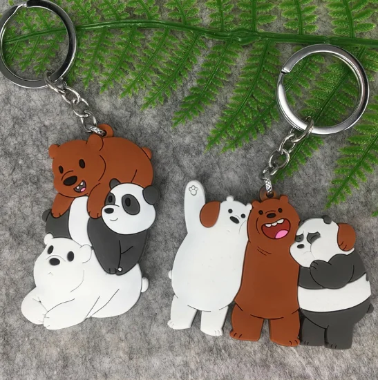 1 шт. креативный Kawaii три медведя мультфильм Фигурки игрушки три голые гризли панда лед брелок с медвежонком фигурка игрушки подарок 392
