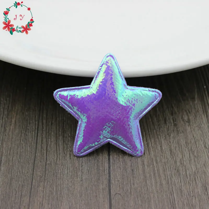 100 шт./лот цветная сатная нашивка в виде звезд с подкладкой из металлического