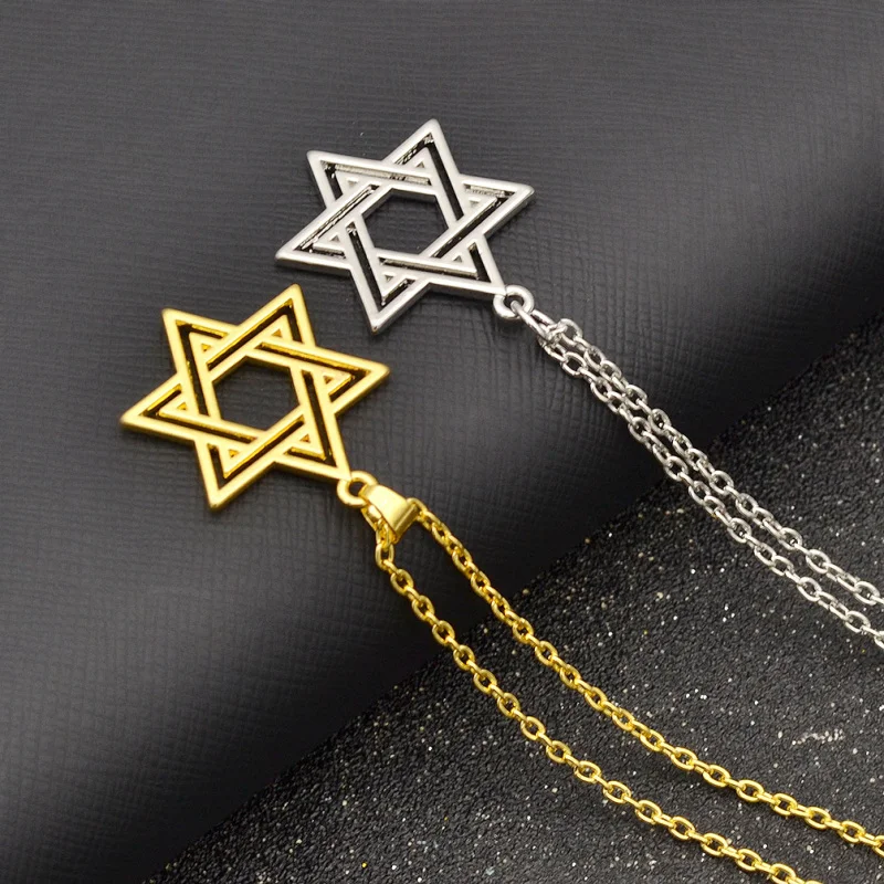 fashion lychee Star of David Pendant Necklace Women Men Chain Gift Gold Hollow Classic | Украшения и аксессуары