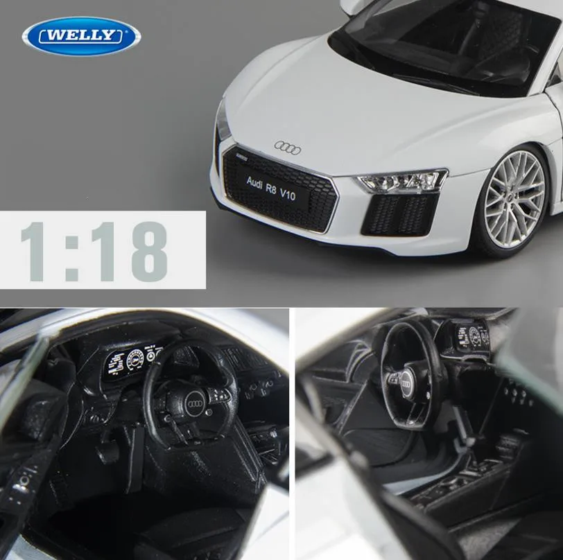 1:18 передовая Автомобильная игрушка из сплава высокая симуляция R8 V10 спортивный