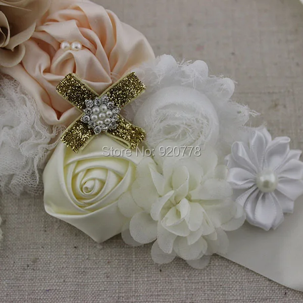 1 шт Цветочный бежевый и слоновой кости свадебный пояс Винтажный стиль цветок для