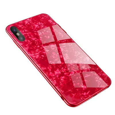 Красивый чехол из закаленного стекла для iPhone 6 6s 6Plus Plus 7 7Plus 8 8Plus X блестящий
