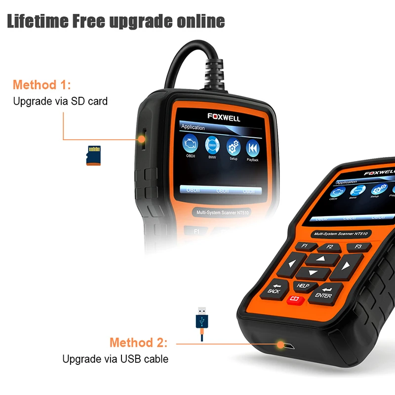 FOXWELL полный Системы OBD2 инструмент диагностики NT510 бесплатного обновления сканер