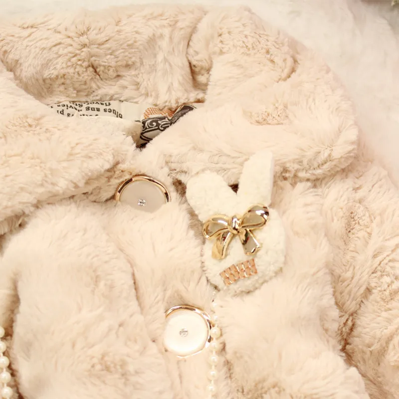 Anlencool Фирменное пальто для девочек на зиму Детское с мехом в Корейском стиле