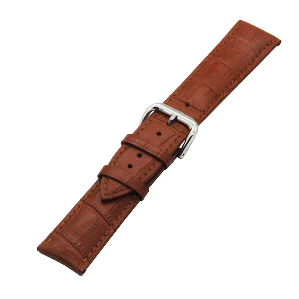 Genuine Leather Watch Band 20mm for Garmin Vivomove Stainless Steel Pin Clasp Strap Wrist Loop Belt Bracelet Black Brown White