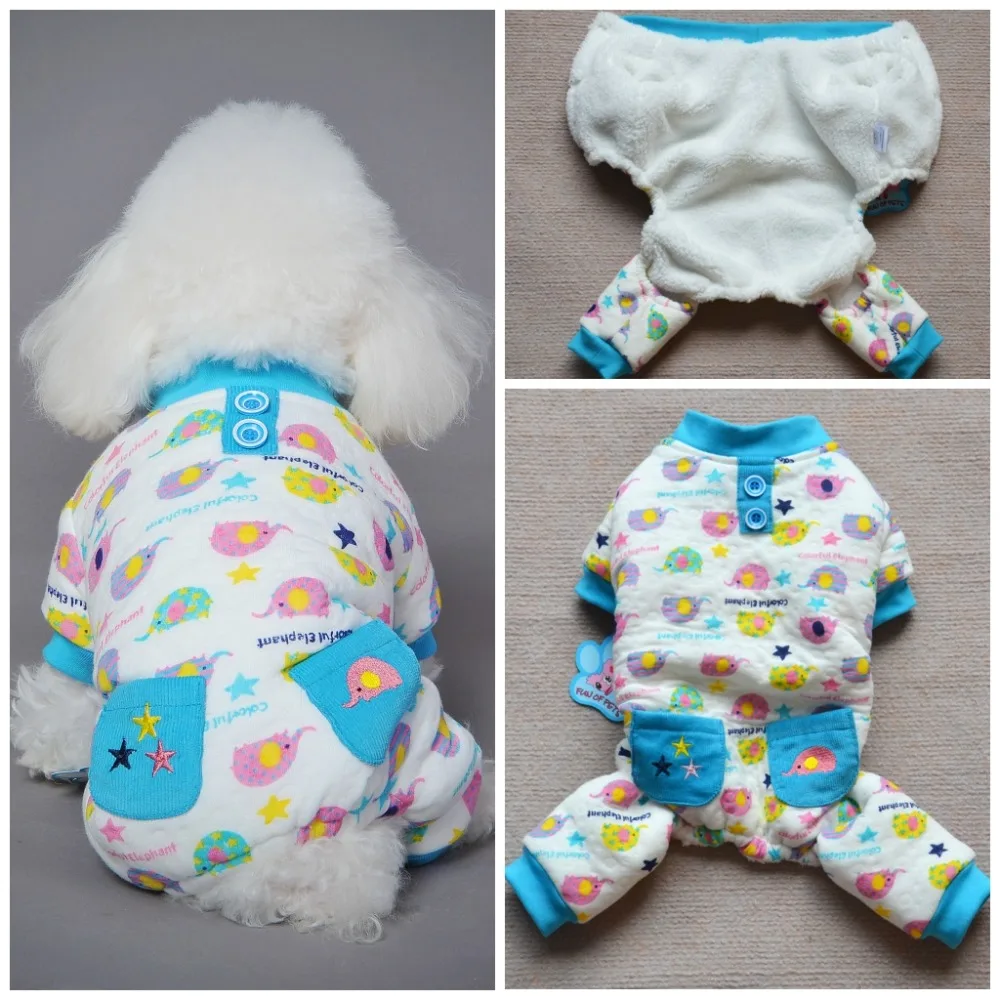 Зимняя одежда для собак пижамы маленьких одинаковая Пижама кошек XS S M L