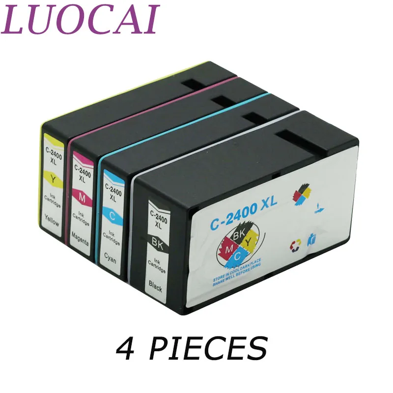 

LuoCai 4 pieces Compatible Ink Cartridges For Canon PGI-2400 pgi-2400 PGI2400 pgi2400 MAXIFY IB4040 MB5040 MB5340 Printers