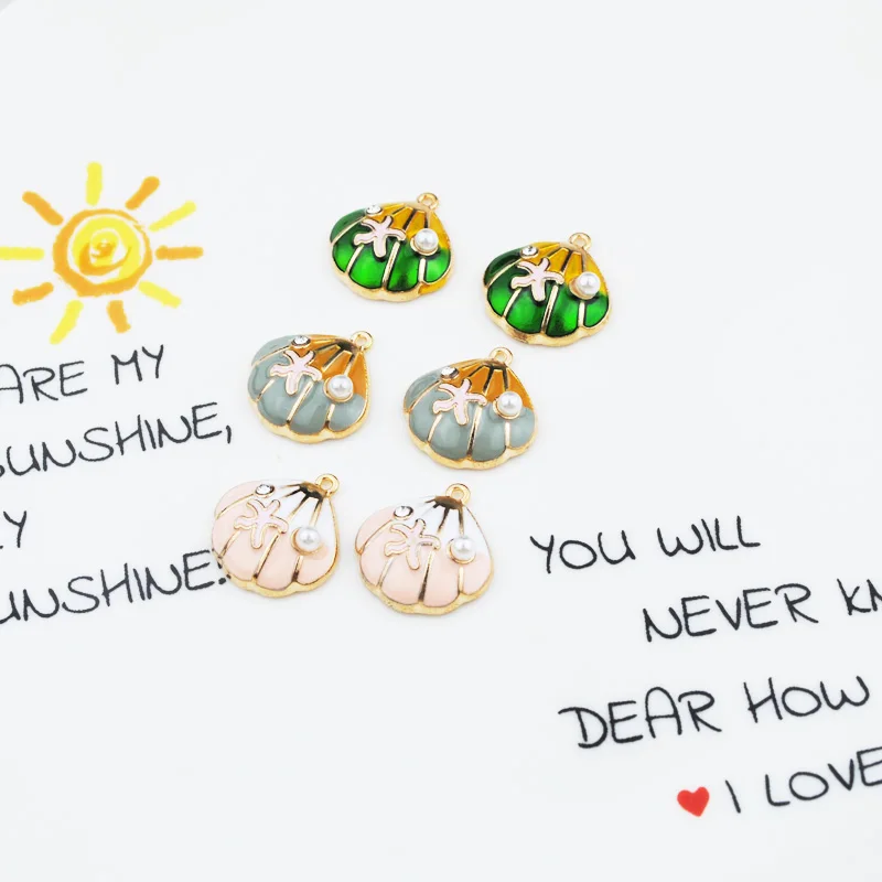 10 шт./лот эмалированная оболочка очарование для женщин изготовление браслета