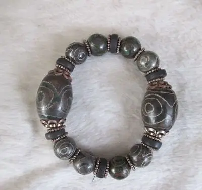 Китай Тибетский король конг глаз floer дзи амулет агата браслет может весы/2|bracelet