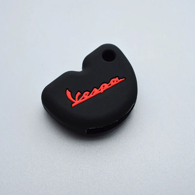 Red logo Силиконовый резиновый брелок для ключей, чехол, крышка, наклейка, защитный брелок для ключей Vespa piaggio, fly 3vte 125 gts gtv 250 300 - Название цвета: Red logo
