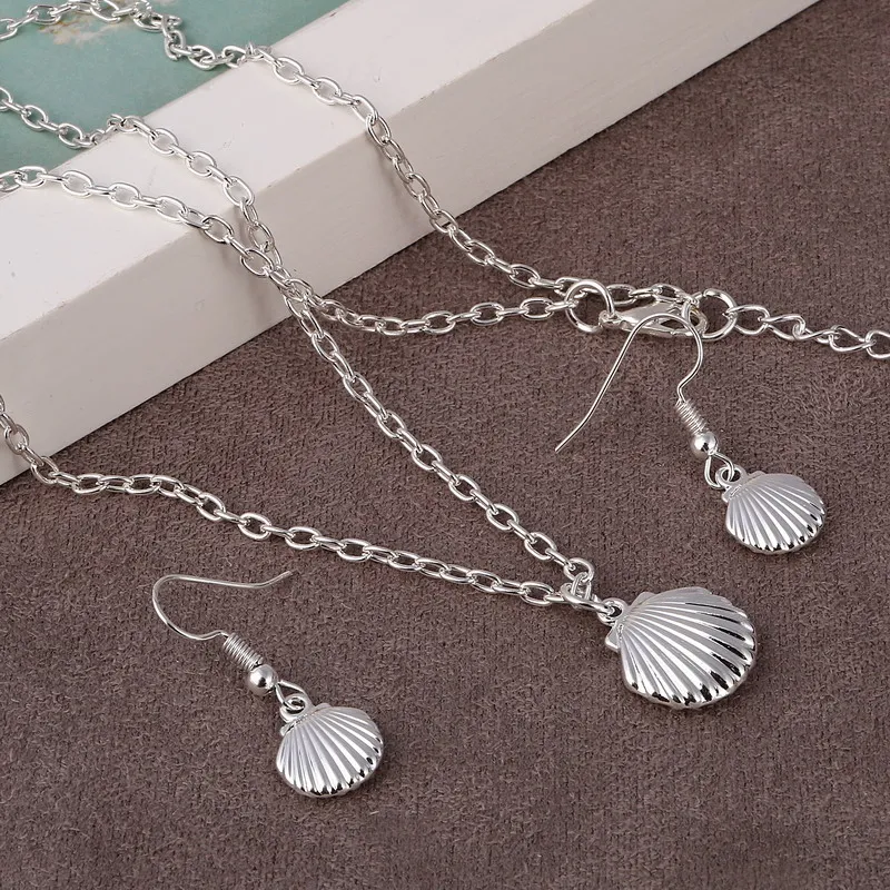 Комплект ювелирных изделий ZOSHI с серебряным покрытием подвеска-ракушка ожерелье