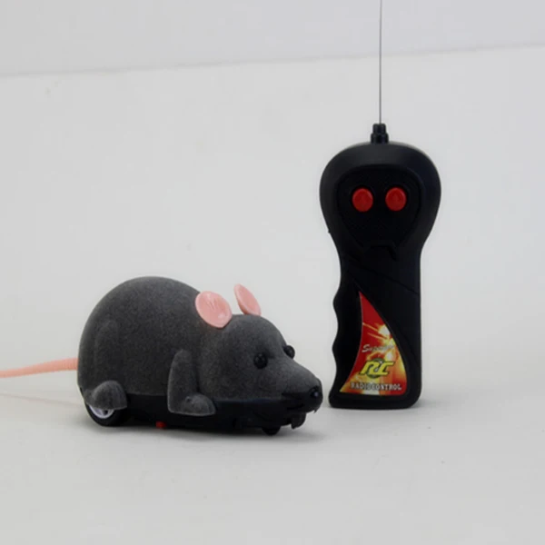 Мышь игрушки беспроводной RC мышки для котов игрушки пульт дистанционного управления ложная мышь Новинка RC кошка забавная игра мышь игрушки для кошек дропшиппинг - Цвет: grey pink ear