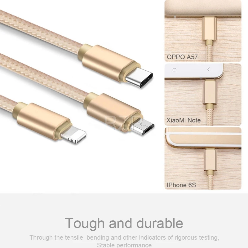 RZP 2A 1,2 m быстрый type-C Micro usb кабель для зарядки для iPhone type-C V8 samsung Android USB кабель для зарядки Micro данных Шнур для зарядного устройства