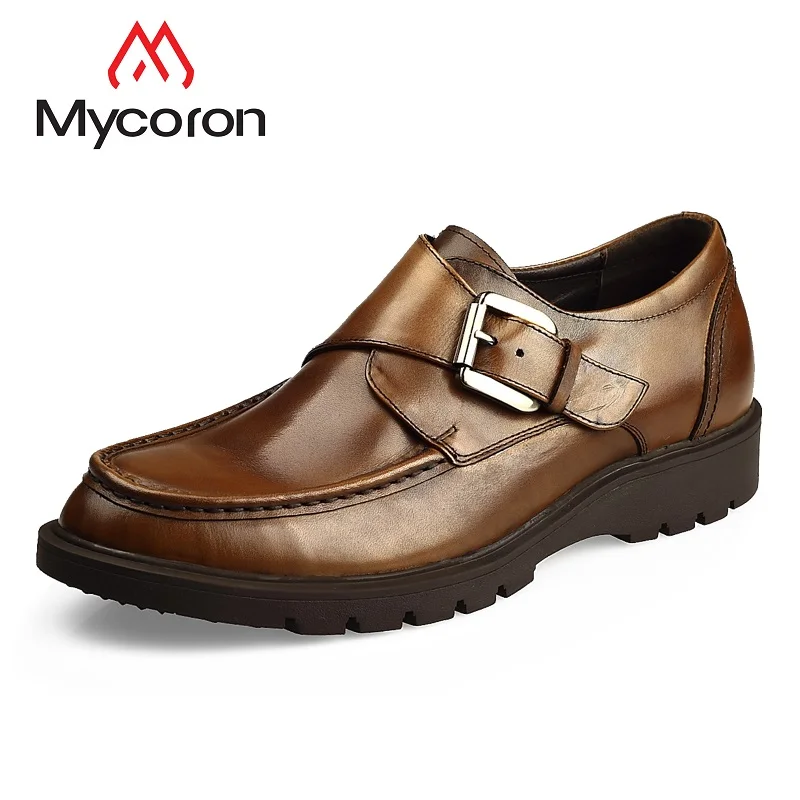 Mycoron новые туфли из натуральной кожи Туфли с ремешком и пряжкой мужские