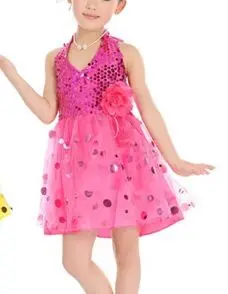 

Children Kids Sequins Fringe Stage Performance Yarn Dress Ballroom Dance Competition Dresses Costume Latin Dance Dress for Girls