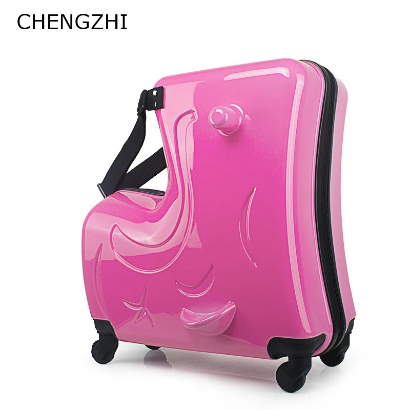 CHENGZHI 20&quot24&quotInch Slide Suitcase Wheels High Quality Children Rolling Luggage Spinner kids travel Bags Can sit | Багаж и сумки