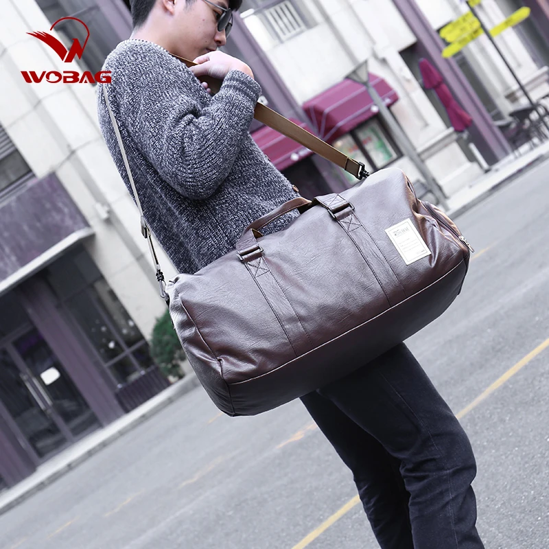 Wobag новая мода большой емкости путешествие на выходные сумка женская из искусственной кожи вещевой мешок Черная Мужская Фитнес Йога сумка